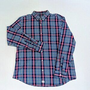 Vineyard Vines Men's Slim Fit Murray Dress Shirt, Size L, blue white pink plaid